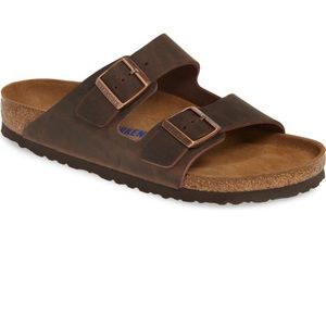 Birkenstock Men’s Arizona Soft Slide Sandal. Habana. Size 45 EU (12-12.5 US)